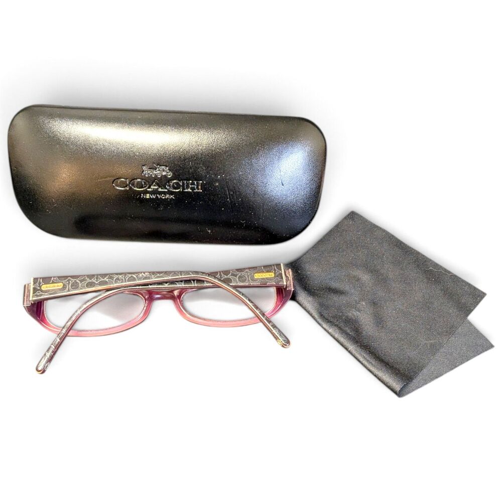 Coach Adelle 534 Black / Berry Rectangular Eyeglasses Frame Only w/ Case